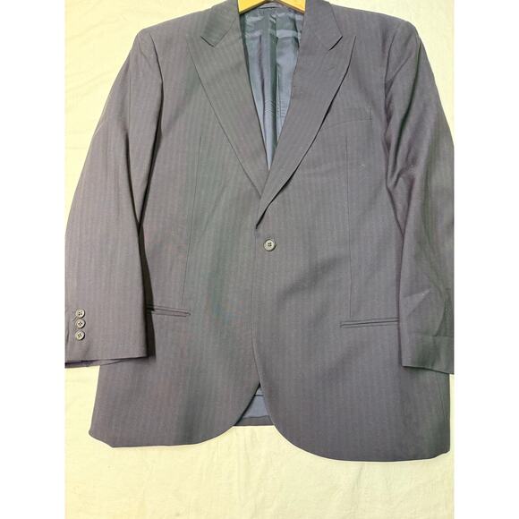Giorgio Armani Le Collezioni Mens 41-L Navy Wool Blazer Jacket Made in Italy - Picture 12 of 14